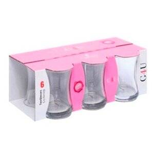 42461 G4U 6 LI PEMBE MİSİS ÇAY BARDAK