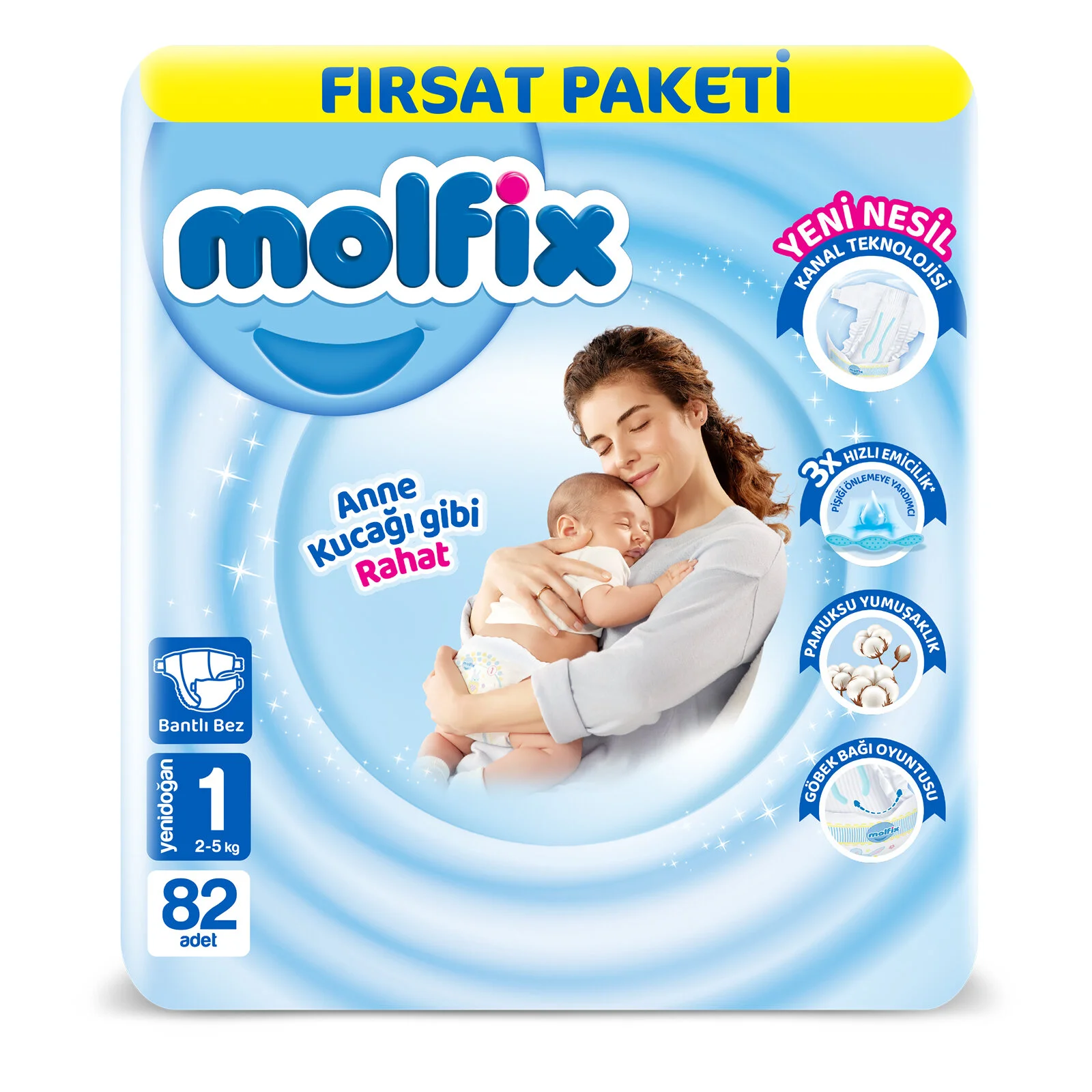 MOLFİX FIRSAT PEKET YENİDOĞAN 1 2-5 KG 82 ADET