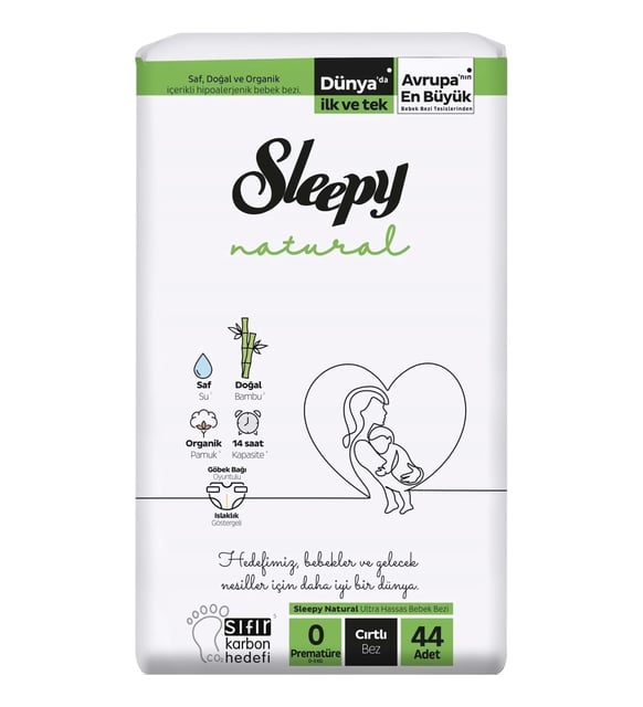 SLEEPY NATURAL 0 PREMATÜRE CIRTLI BEZ 44 ADET