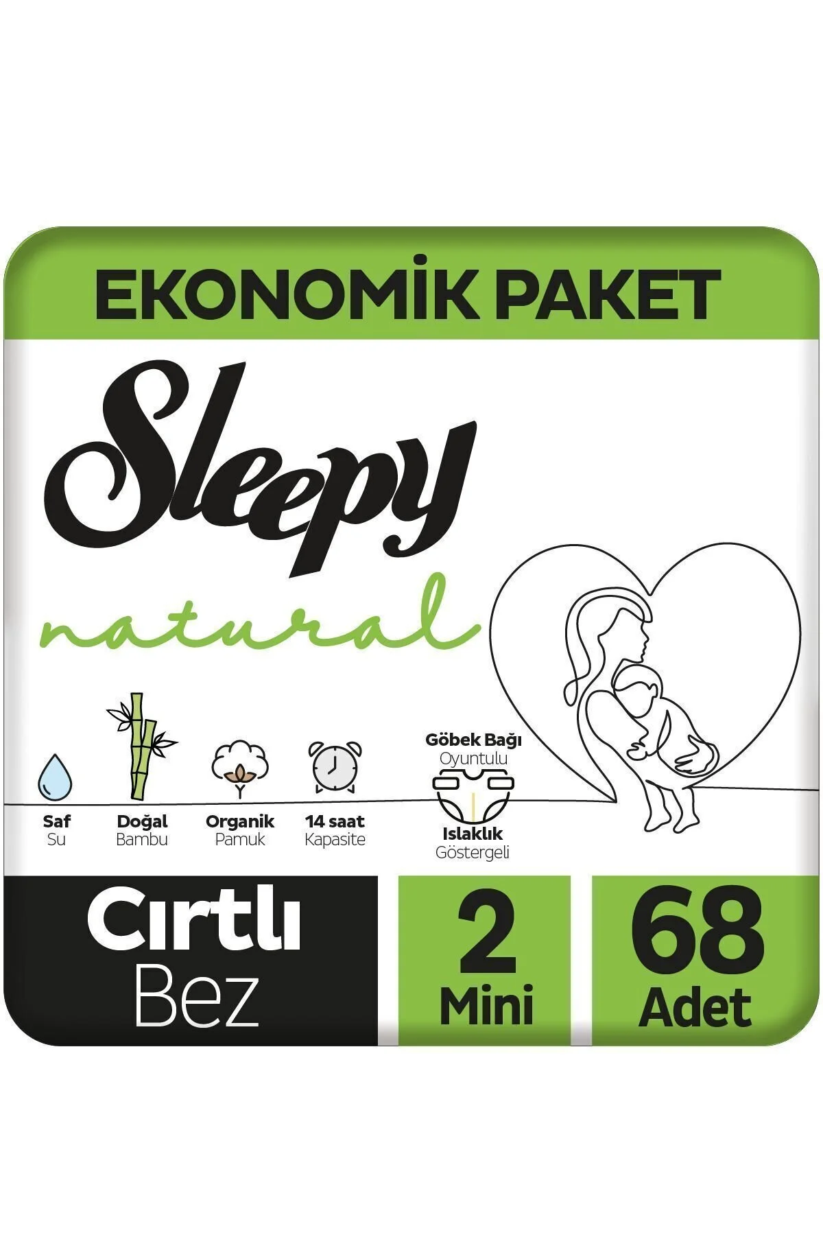SLEPPY NATURAL 2 MİNİ BEBEK BESZİ 68 ADET