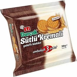 ETİ BURÇAK SÜTLÜ KREMALI BİSKÜVİ 3 PAKET