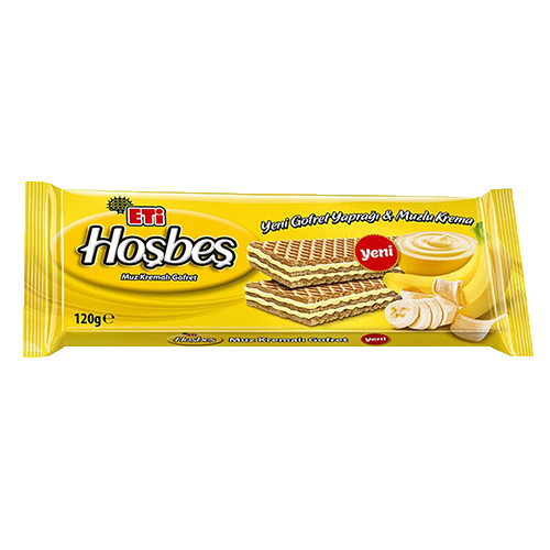 ETİ HOŞBEŞ MUZ AROMALI GOFRET 120 GR