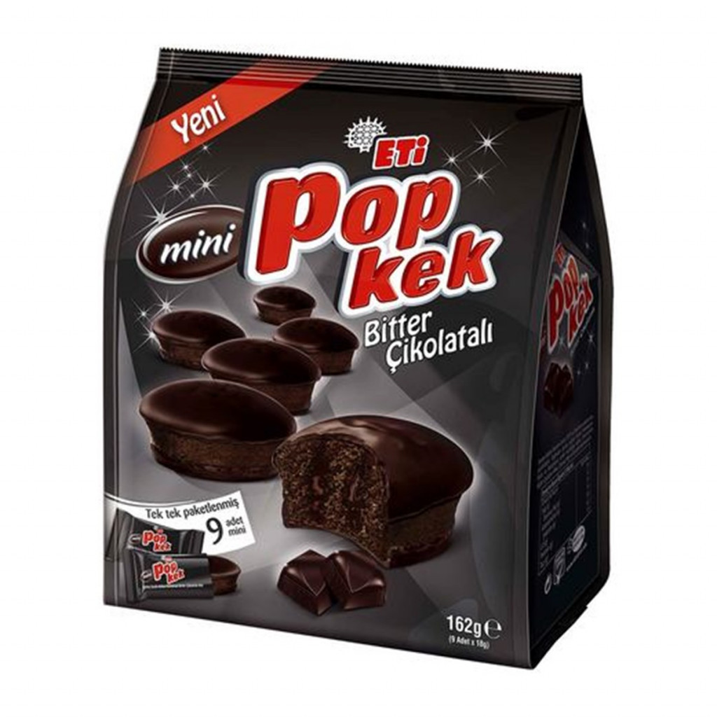 ETİ POPKEK MİNİ BİTTER ÇİKOLATALI 162 GR