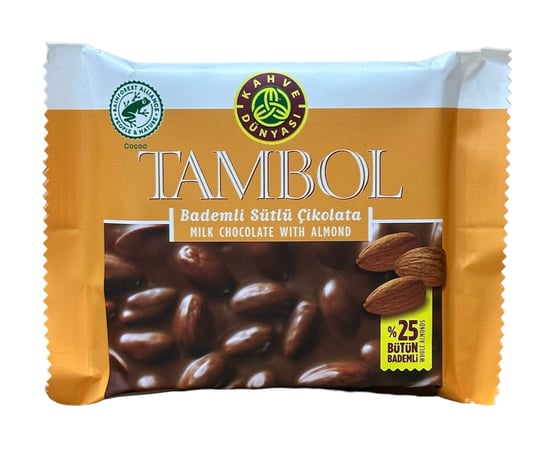KAHVE DÜNYASI TAMBOL SÜTLÜ BADEMLİ ÇİKOLATA 77 GR