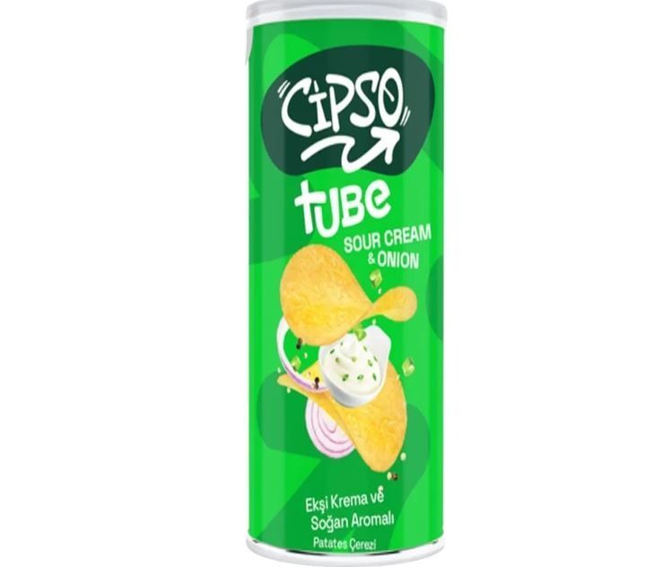 CİPSO TUBE EKŞİ KREMA VE SOĞAN AROMALI CİPS 90 GR