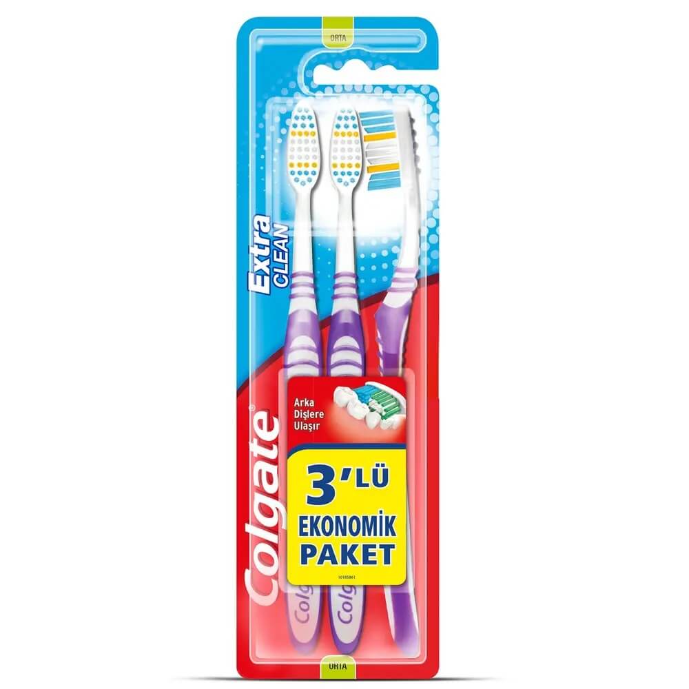 COLGATE  EXTRA CLEAN COLORS DİŞ FIRÇASI 3 LÜ PAKET 