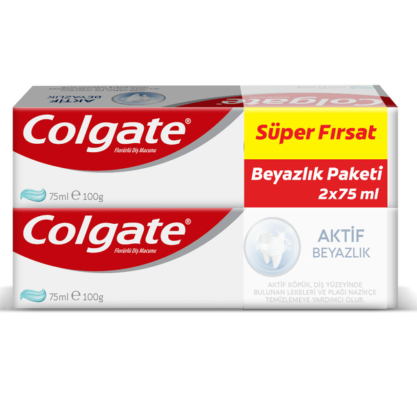 COLGATE WHITE EETH DİŞ MACUNU SÜPER FIRSAT 2*75 ML
