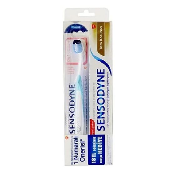 SENSODYNE TAM KORUMA VE BEYAZLATICI DİŞ MACUNU DİŞ FIRÇASI HEDİYELİ 