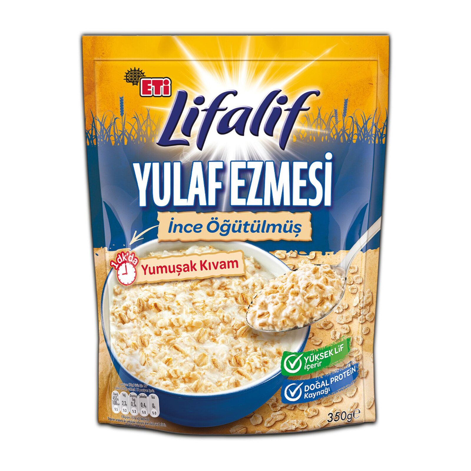 ETİ LİFALİF İNCE ÖĞÜTÜLMÜŞ YULAF EZMESİ 350 GR