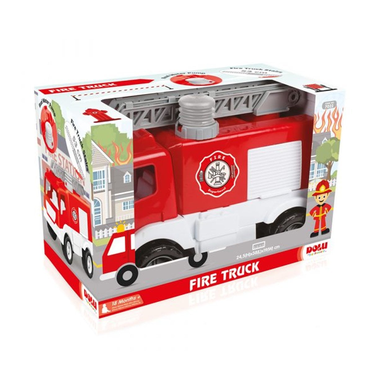 DOLU 7022 İTFAİYE KAMYONU PENCELİ KUTUDA 38 CM