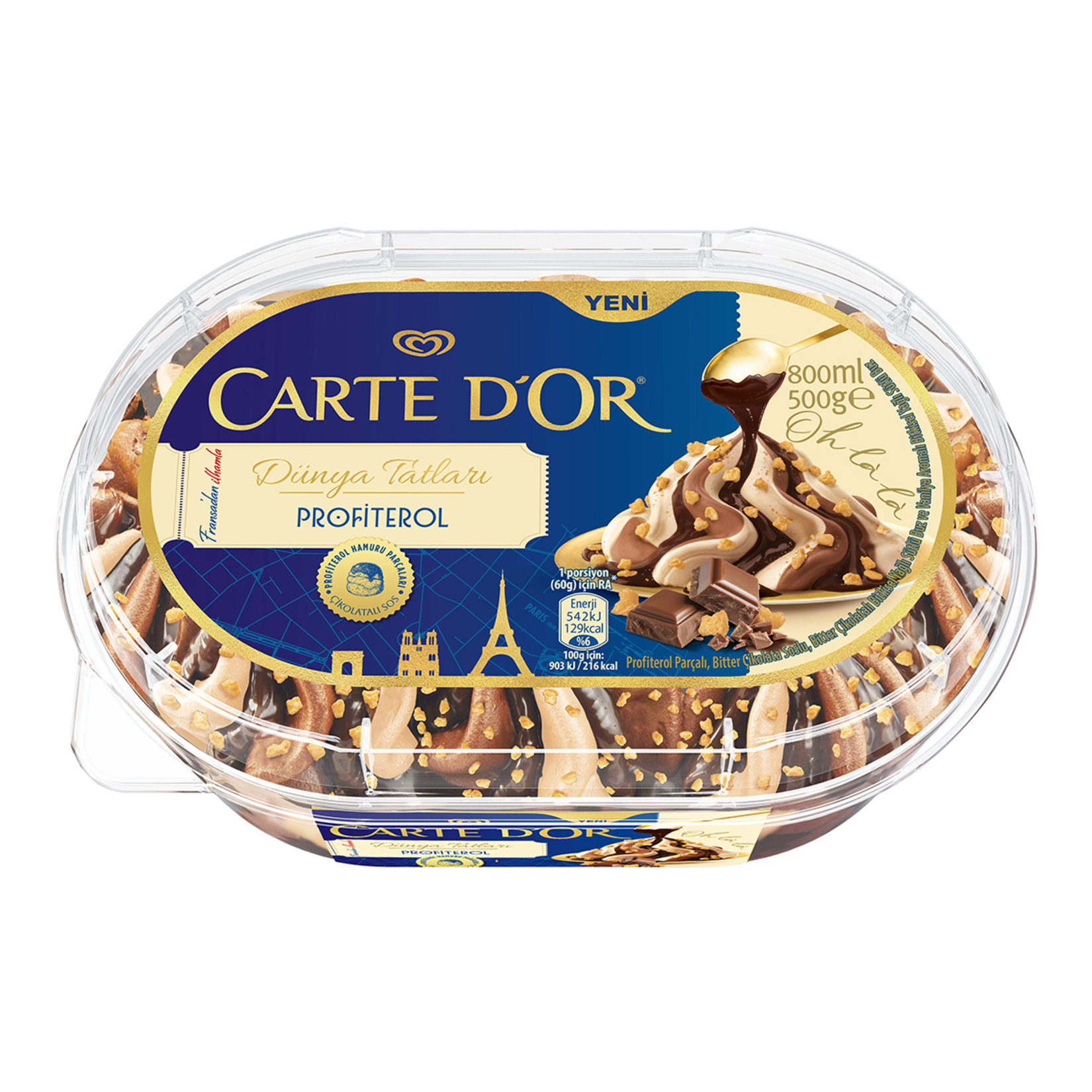 ALGIDA CARTEDOR SELECTION  PROFITEROL 800 ML 