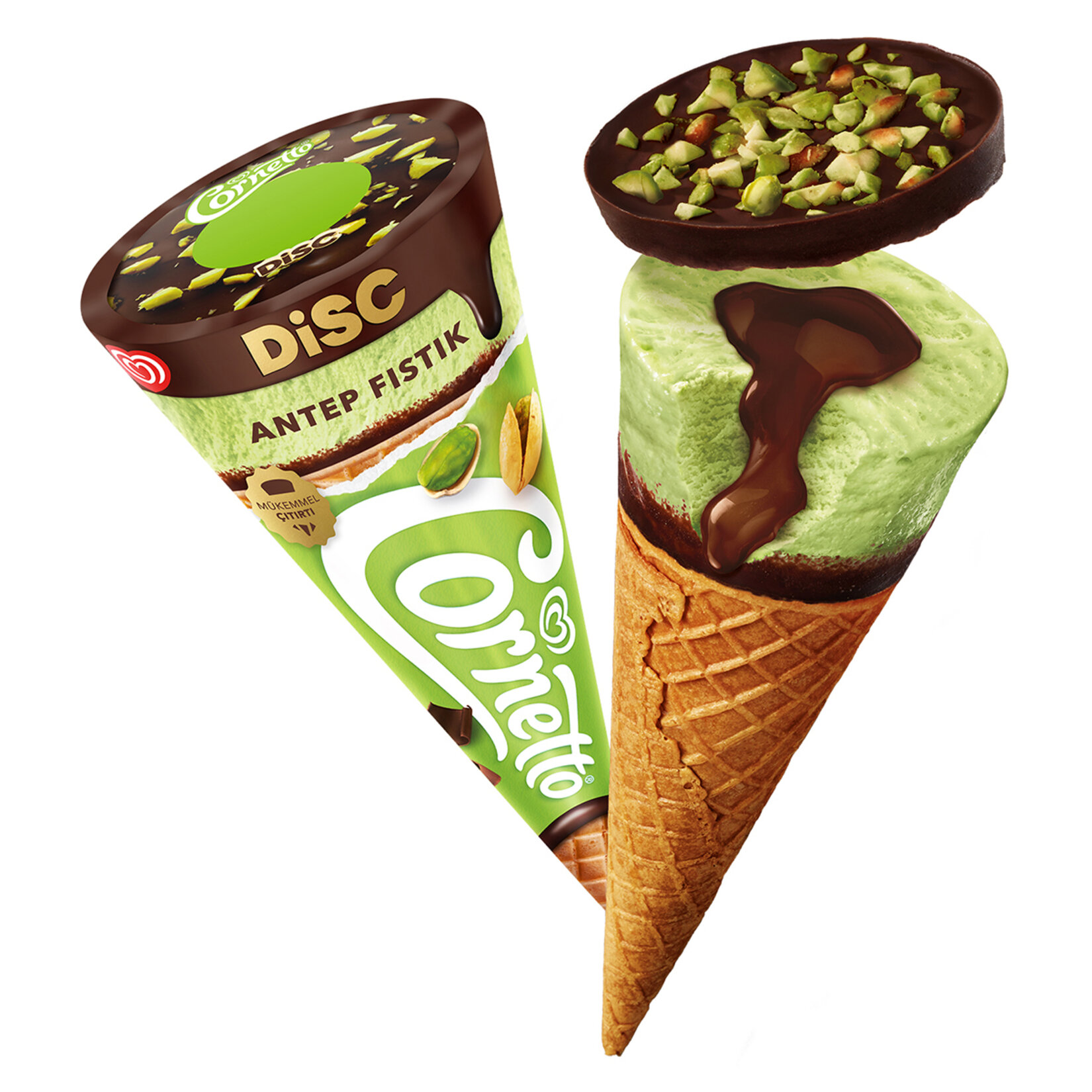 ALGIDA CORNETTO DISC DOUBLE ANTEP FISTIK 130 ML