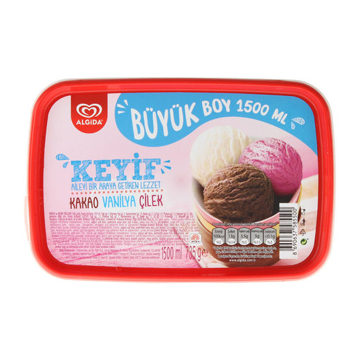 ALGIDA KEYİF ÇİLEK KAKAO VANILYA 1400 ML