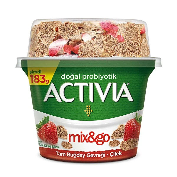ACTIVIA MİX & GO ÇİLEKLİ TAM BUĞDAY GEVREĞİ 183 GR