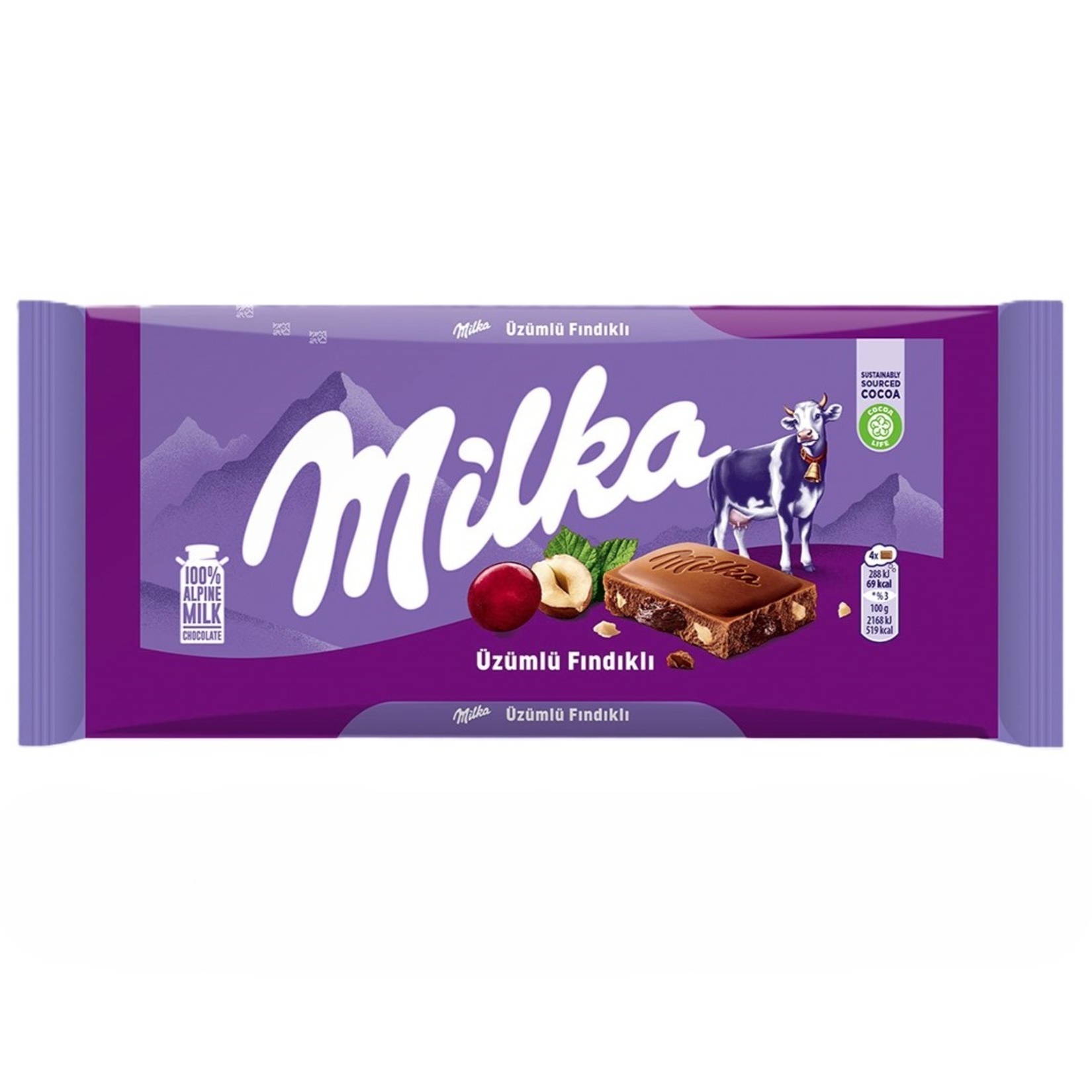 MİLKA ÜZÜMLÜ FINDIKLI ÇİKOLATA 80 GR