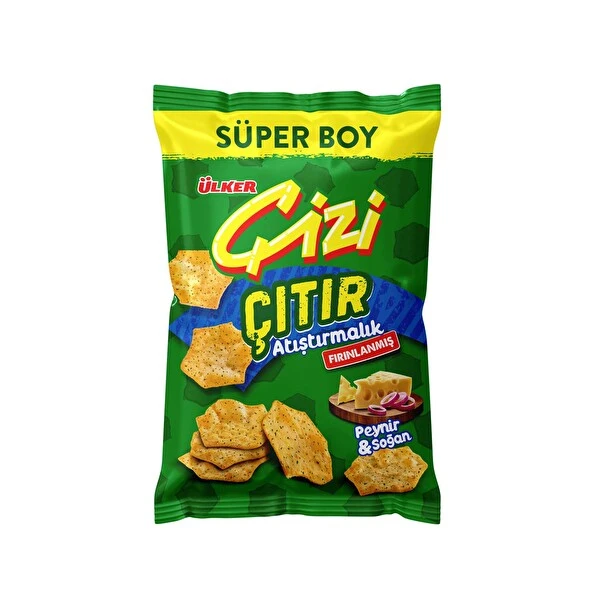 ÜLKER ÇİZİ ÇITIR ATIŞTIRMALIK PEYNİRLİ & SOĞANLI SÜPER BOY