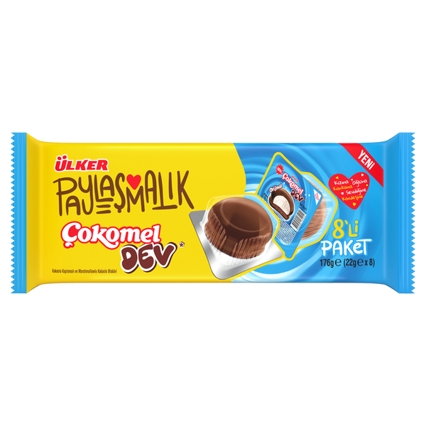 ÜLKER KAKAO KAPLAMALI DEV ÇOKOMEL 8 Lİ 176 GR