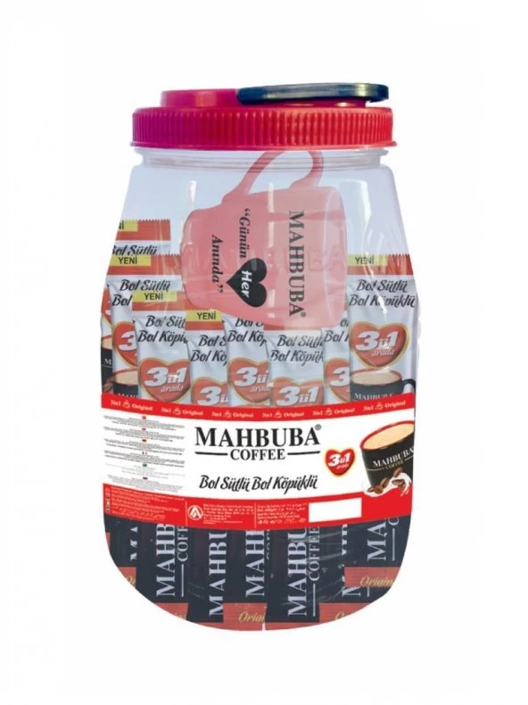 MAHBUBA  COFFEE 3Sİ1 ARADA SÜTLÜ KÖPÜKLÜ  BARDAK HEDİYELİ 36 LI
