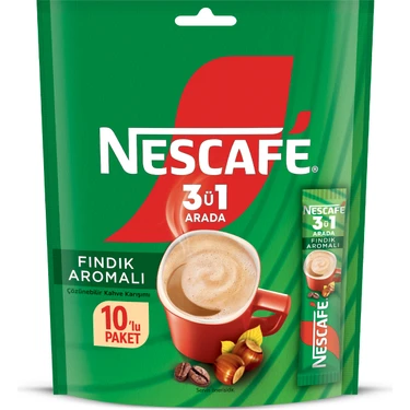 NESCAFE 3Ü1 ARADA FINDIK AROMALI 10LU PAKET