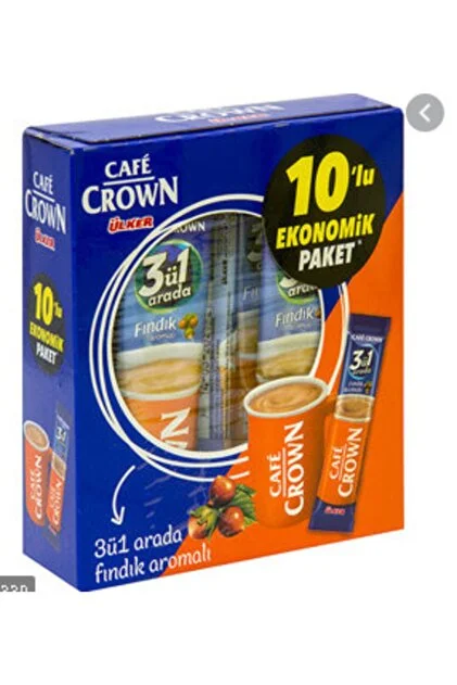 ÜLKER CAFE CROWN 3Ü1 ARADA FINDIK AROMALI 10LU PAKET