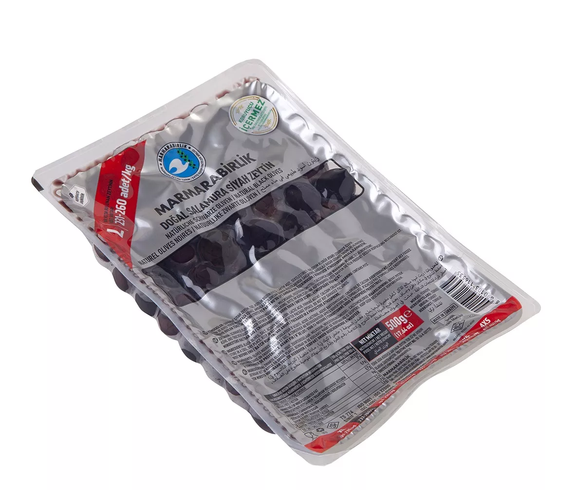 MARMARABİRLİK DOĞAL SALAMURA SİYAH ZEYTİN L 500 GR