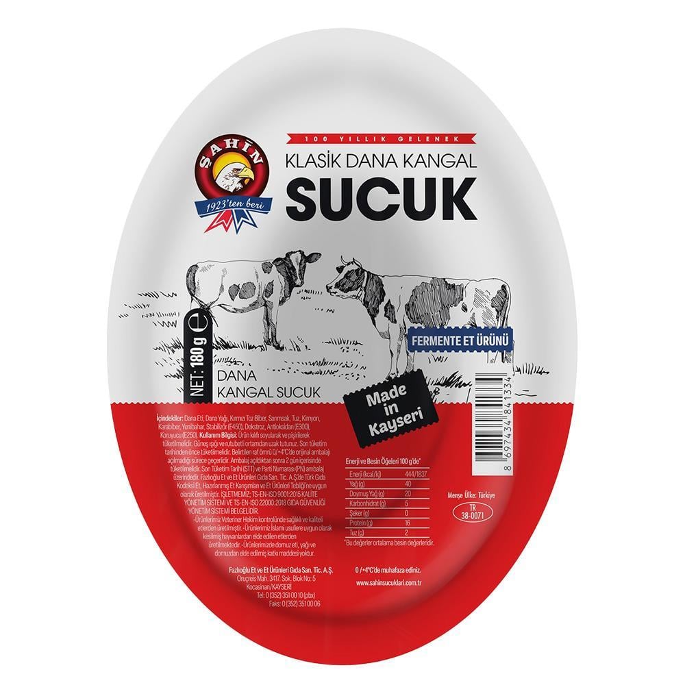 ŞAHİN KLASİK DANA SUCUK 180 GR