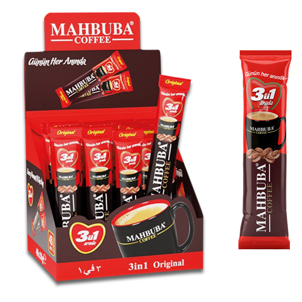 MAHBUBA COFFEE 3Ü1 ARADA BARDAK HEDİYELİ 48Lİ