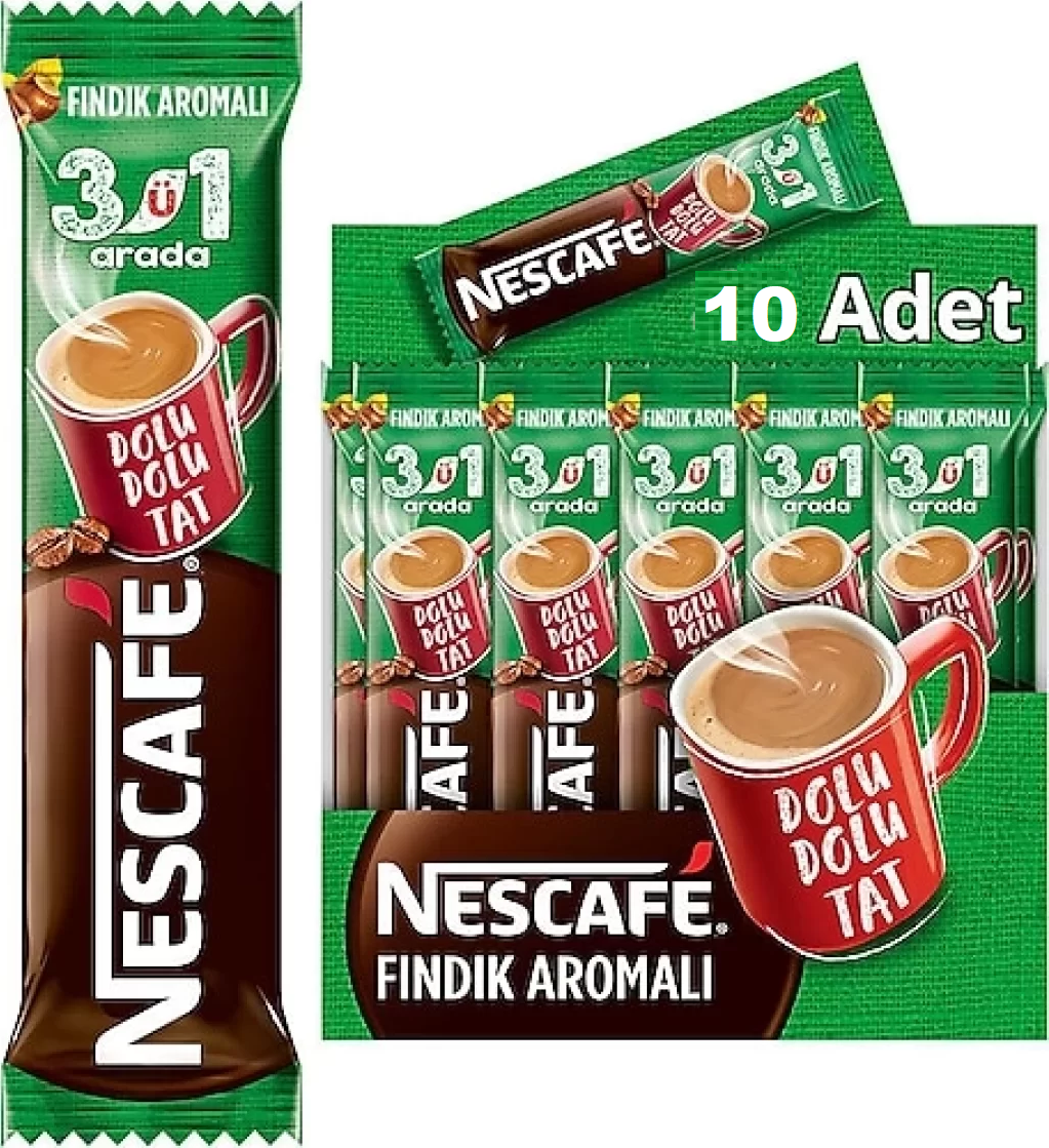 NESCAFE 3Ü1 ARADA FINDIK AROMALI 10LU PAKET