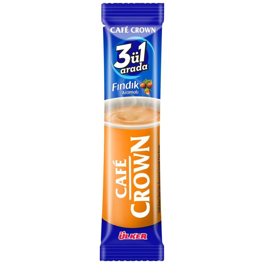 ÜLKER CAFE CROWN 3 Ü 1 ARADA FINDIK AROMALI KAHVE 18 GR