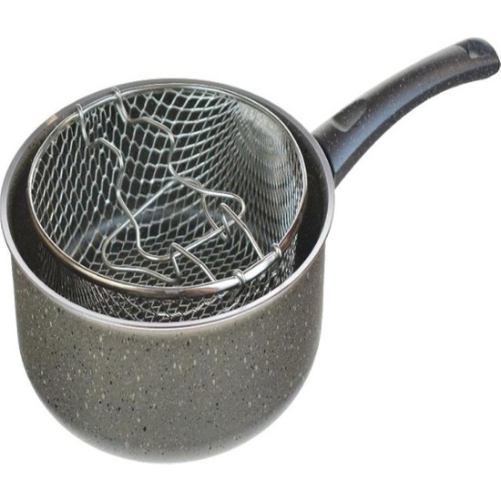 MEHTAP GRANİT CİPS TENCERE GRİ 22 CM