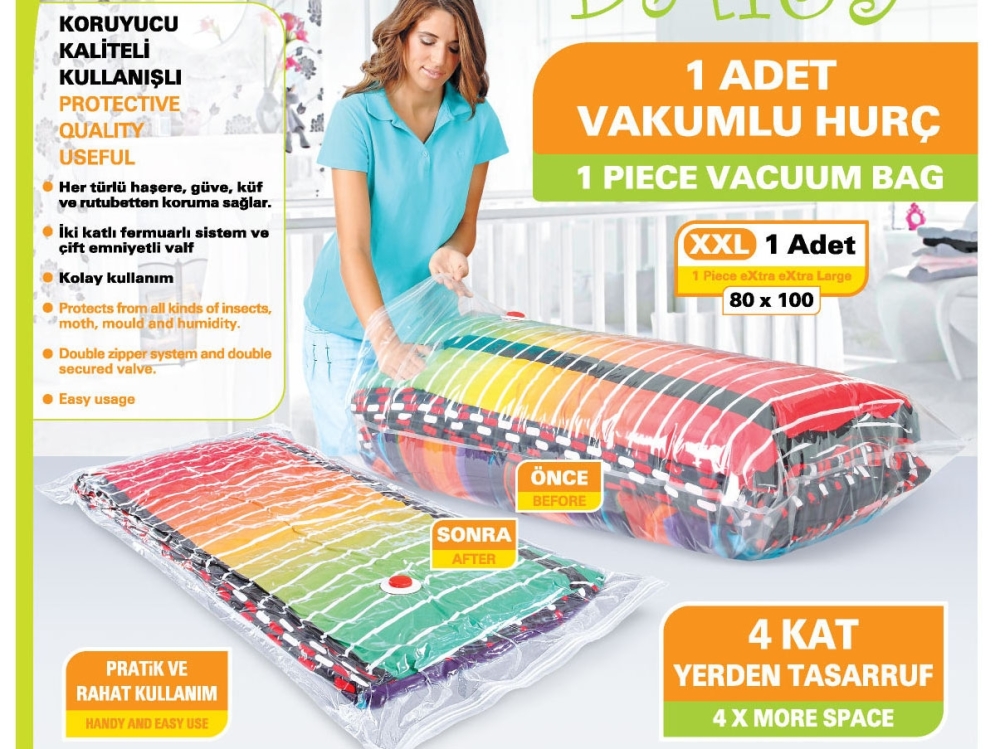 M.S.B VAKUMLU HURÇ TEKLİ XXL 80*100 1003