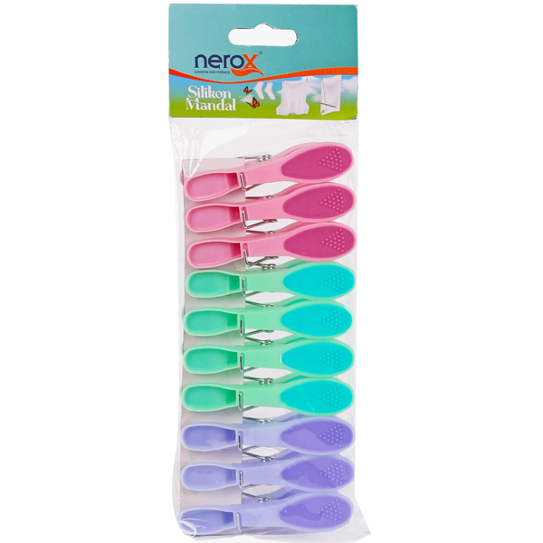 NEROX SİLİKON MANDAL ŞEFFAF ÇINARLI 10LU NRX-4658