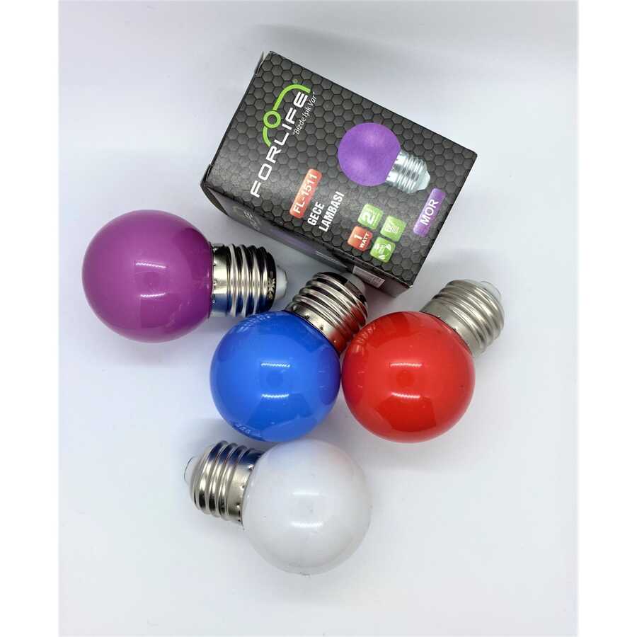 RUTTER 1W GECE LAMBASI AMPULU RENKLİ