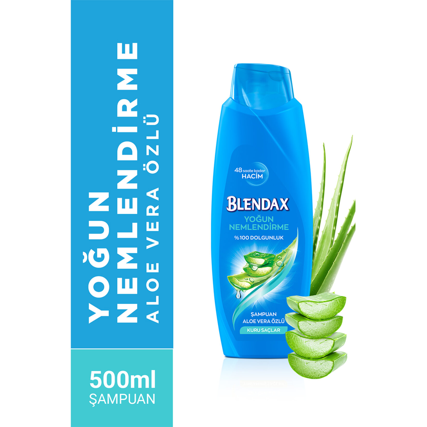 BLENDAX YOĞUN NEMLENDİRME ALOE VERA ÖZLÜ  ŞAMPUAN 500 ML 