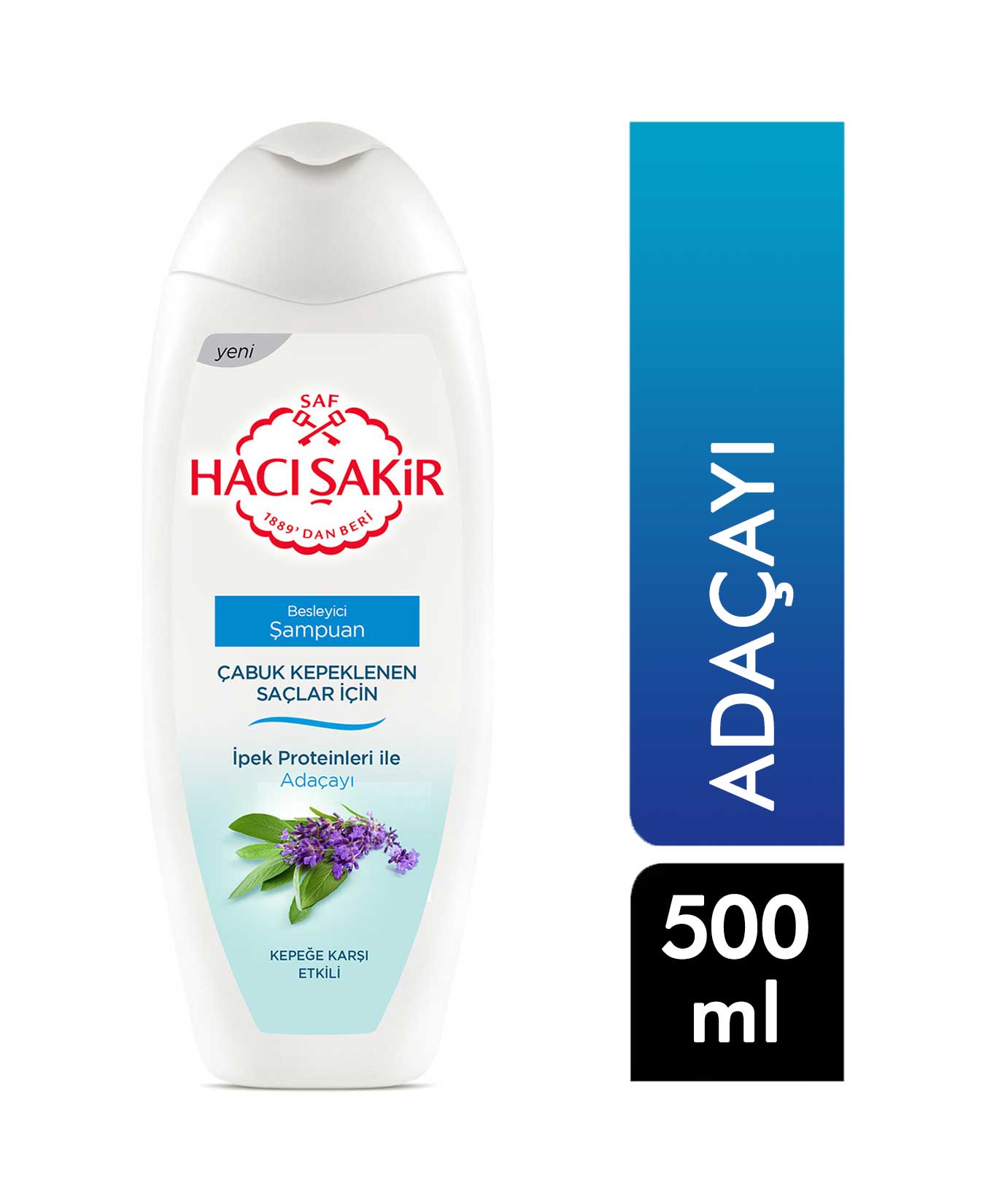 HACI ŞAKİR ÇABUK KEPEKLENEN SAÇLAR İÇİN ADAÇAYI ŞAMPUAN 500 ML