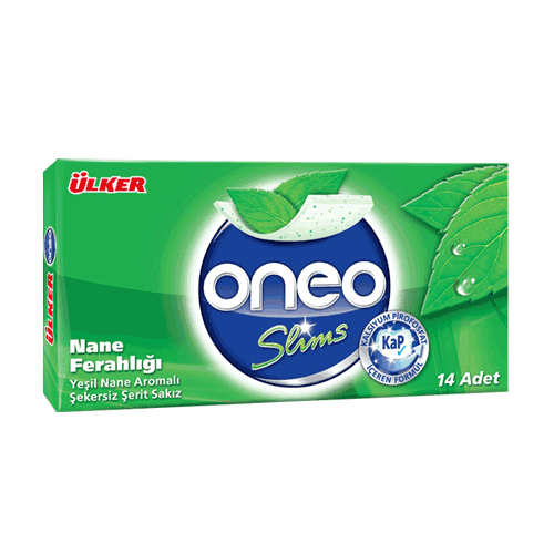 ÜLKER ONEO SLIMS 60 DK YEŞİL NANE AROMALI SAKIZ 27 GR