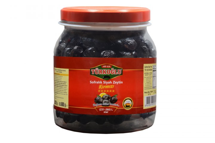 ARİF EGE TÜRKOĞLU L BOY KIRMIZI SİYAH ZEYTİN 900 GR