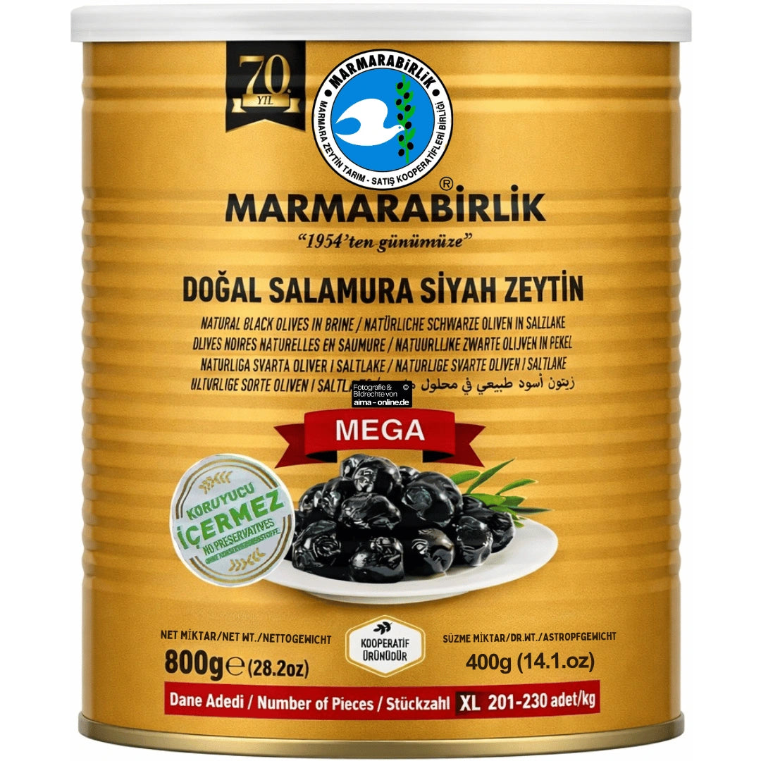 MARMARABİRLİK SALAMURA SİYAH ZEYTİN(L) 800G