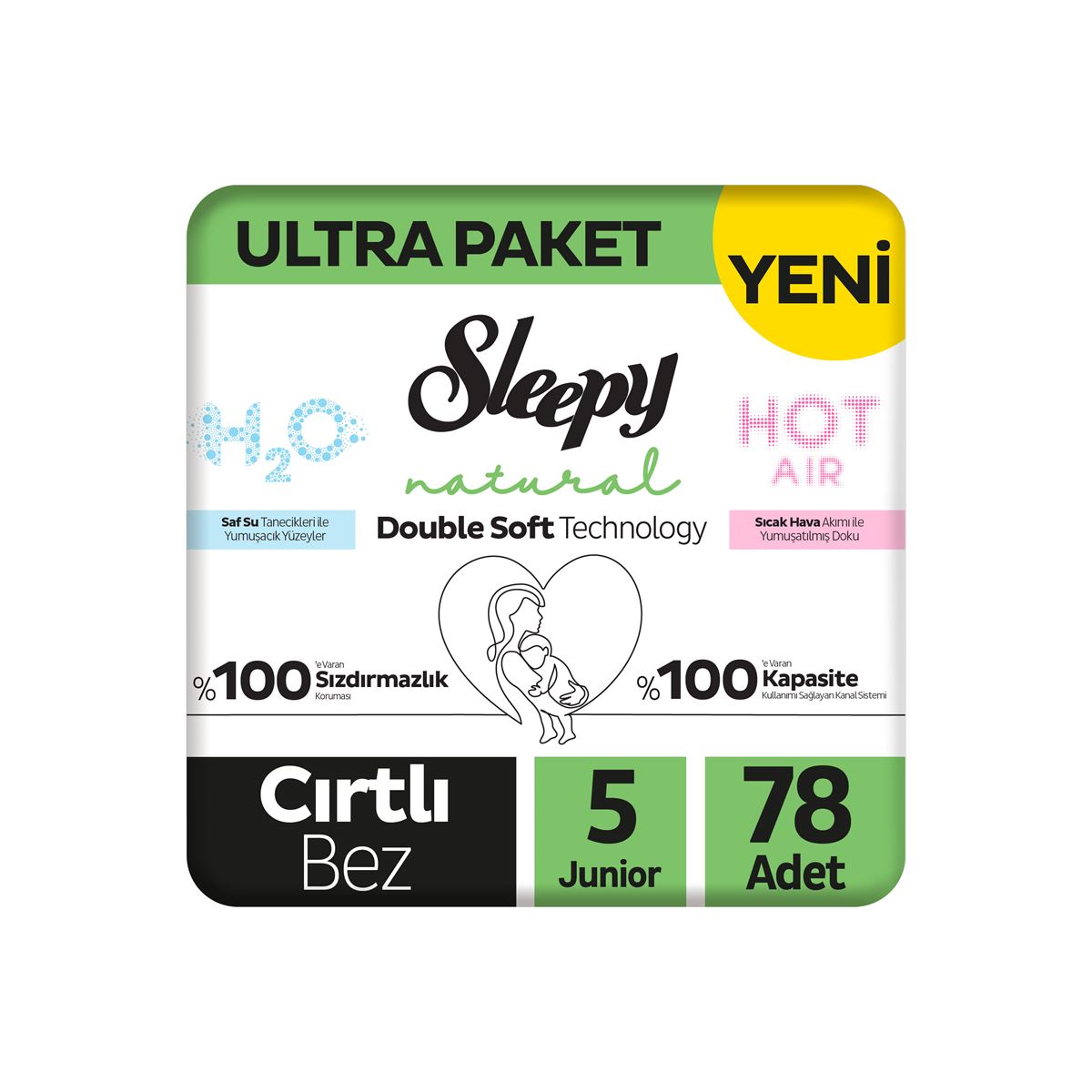 SLEEPY NATURAL DOUBLE SOFT ULTRA BEBEK BEZİ JUNIOR 5 NUMARA 78 ADET 