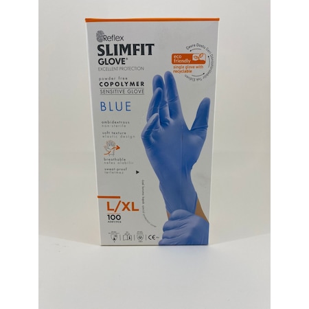 SLIMFIT GLOVE  PUDRASIZ BLUE L / XL  100 ADET