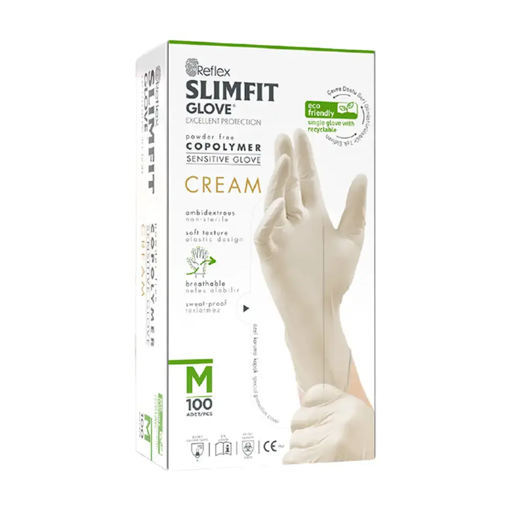 SLIMFIT GLOVE  PUDRASIZ CREAM  L  100 ADET