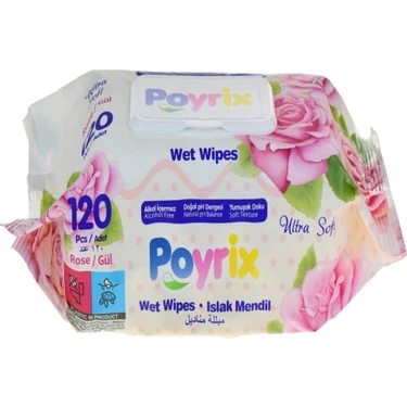 POYRIX GÜL KOKULU ISLAK MENDİL 100 ADET