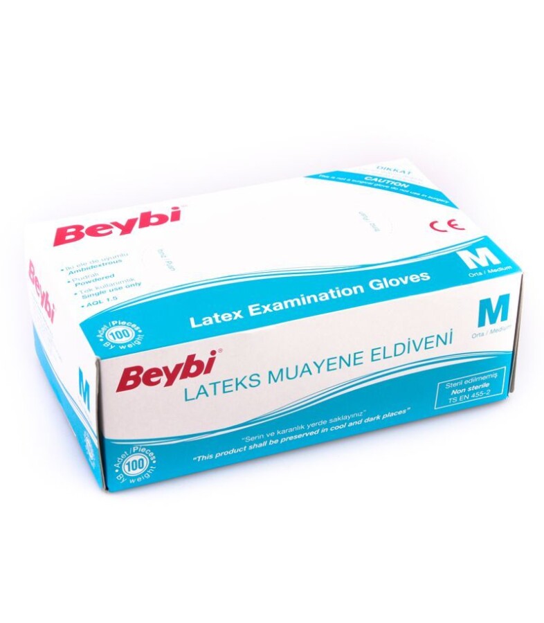 BEYBİ LATEKS MUAYENE ELDİVENİ L BOY 100 ADET