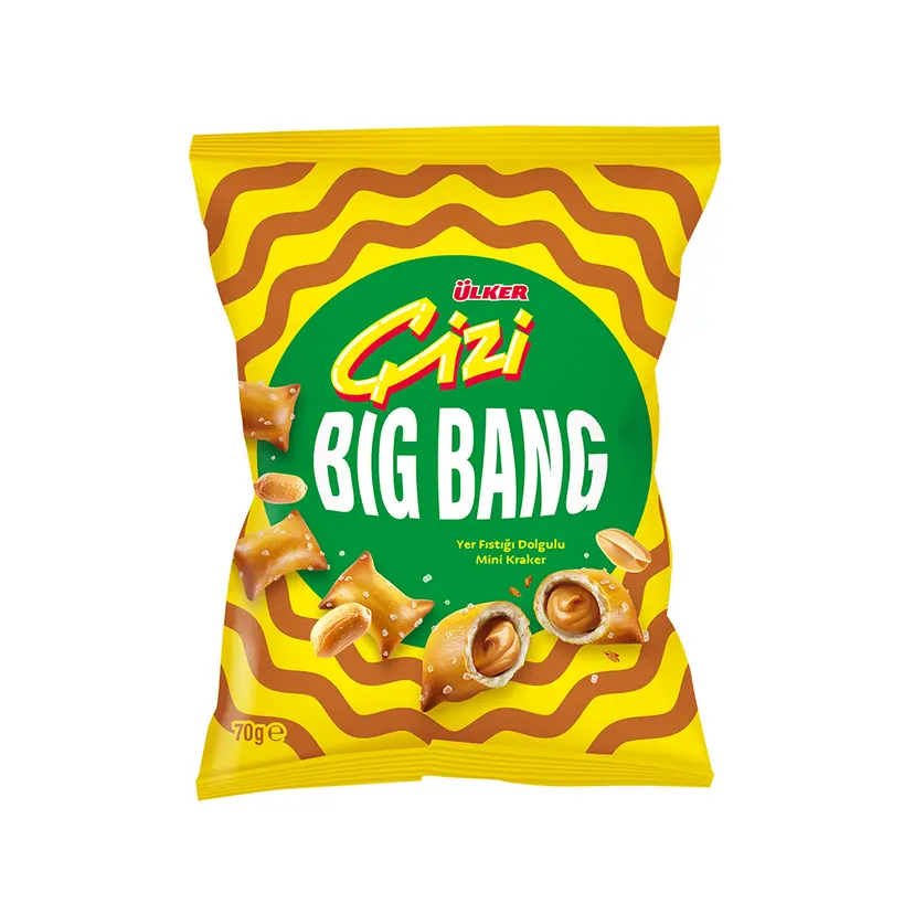 ÜLKER ÇİZİ BIG BANG YER FISTIĞI DOLGULU MİNİ  KRAKER 70  GR