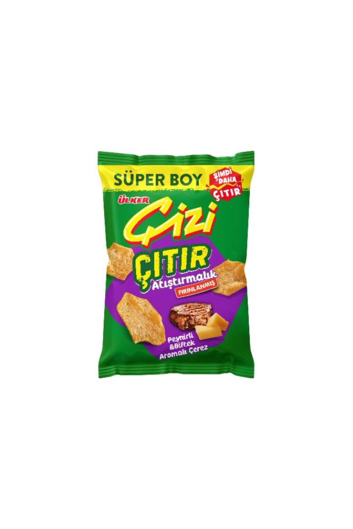 ÜLKER ÇİZİ ÇITIR ATIŞTIRMALIK PEYNİRLİ & BİFTEK AROMALI PATİ BOY