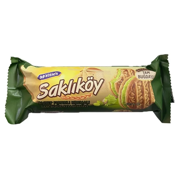 ÜLKER SAKLIKÖY ANTEP FISTIKLI KREMALI BİSKÜVİ 78G