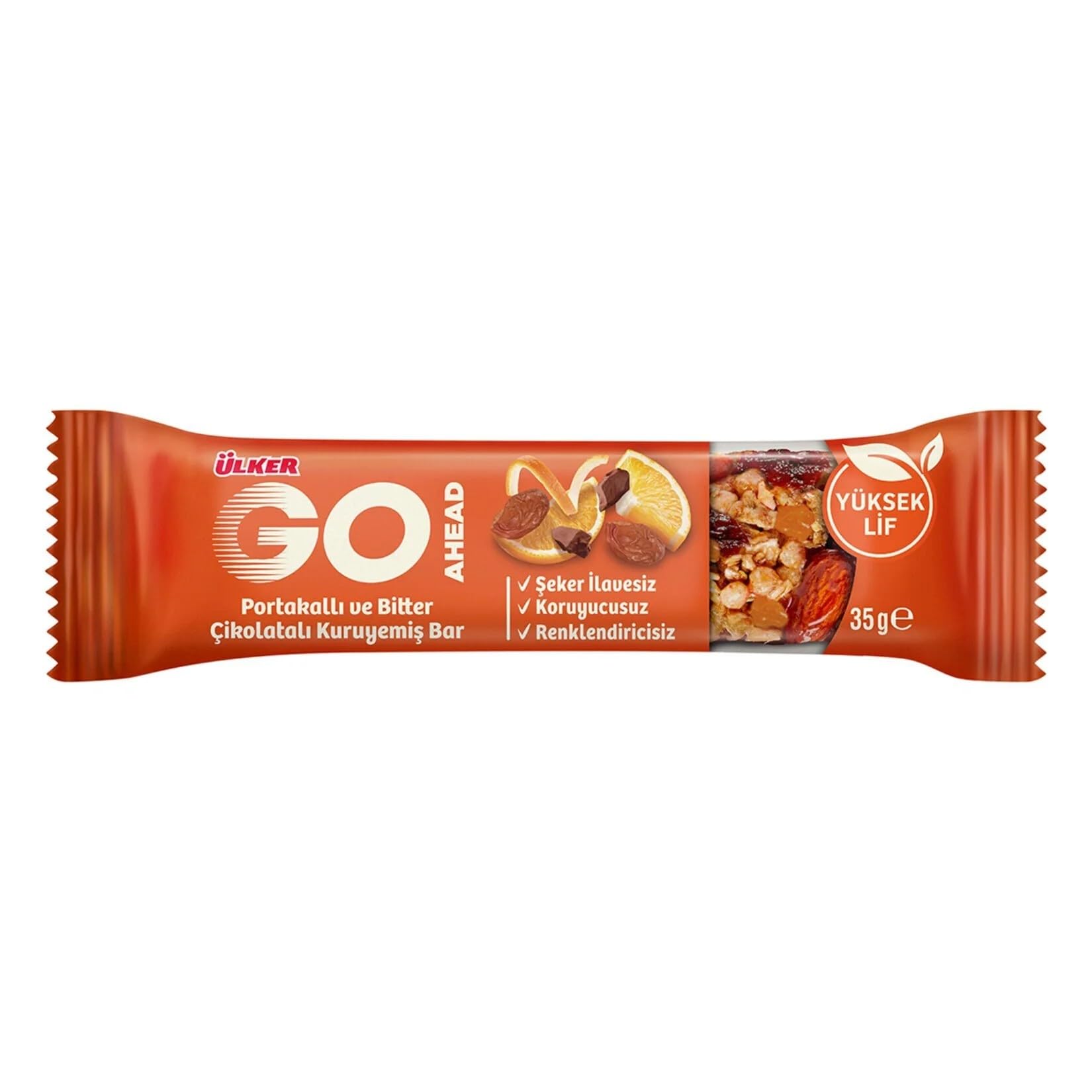 ÜLKER GO AHEAD PORTAKAL ÜZÜMLÜ  KURUYEMİŞ BAR 35 GR