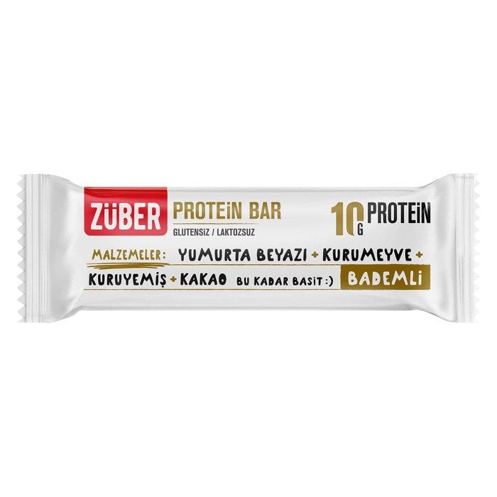 ZÜBER PROTEİN BAR GLUTENSİZ  BADEMLİ 40GR 