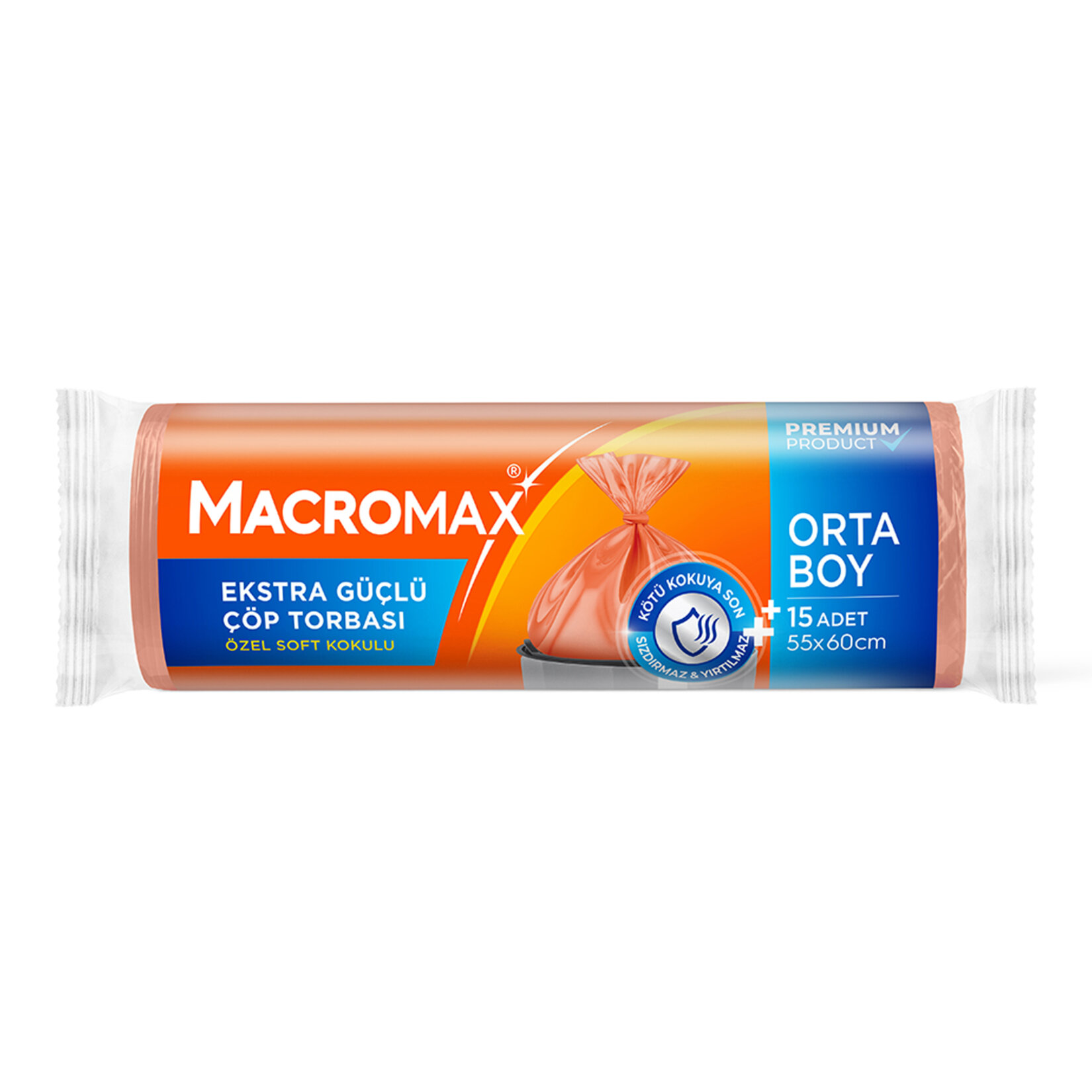 MACROMAX BÜZGÜLÜ ÇÖP TORBASI ORTA BOY MANOLYA KOKULU  10