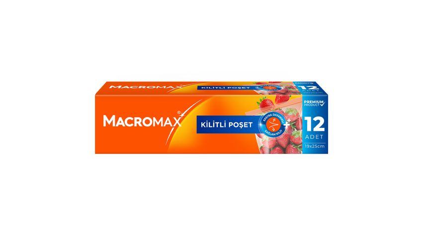 MACROMAX KİLİTLİ POŞET  12 Lİ PAKET